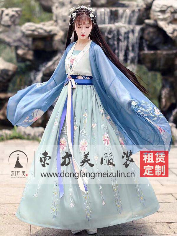浅蓝唐朝女古装 影视古装租赁 租汉服    :女秦汉服装-586